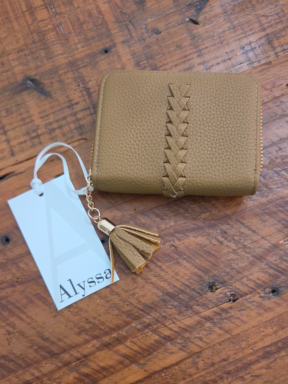Alyssa Camel Zip-Around Tassel Wallet
